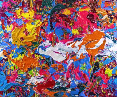 Paint Splatter Abstract Painting 29 by Bob Smerecki